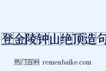 登金陵钟山绝顶造句是什么意思的图片